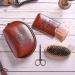 Men's Beard Brush and Comb Set with Boar Bristles, Wooden Mustache Comb, Nose Hair Scissors, and Travel Bag - Buy Online on GoSupps.com