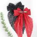 2Pcs Glitter Layered Hair Bows 8 Inch Barrette Hair Clip for Women Girls - Black+Red - Buy Online on GoSupps.com