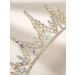 SweetV Gold Tiara Crown for Wedding, Quinceanera, Prom - Iridescent Crystal Hair Accessories for Women and Girls - Buy Online on GoSupps.com