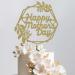 WedDecor Happy Mothers day Light Gold Glitter Cake Topper Hexagon Love Heart Best Mom Cake Picks For Mother's Day Celebration Cake Decoration Theme Party Supplies Happy Mothers Day - Hexagon Light Gold - Buy Online on GoSupps.com