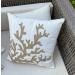 DECOPOW Embroidered Nautical Decor Pillow Cover | 18 Square Canvas Pillow | Wheat-Coral Design - Buy Online on GoSupps.com