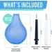 Venus To Mars Clear Enema Bulb Kit - 7oz Blue Anal Douche for Men and Women - BPA Free, Phthalates Free - Includes 2 Nozzles - Transparent Design for Easy Water Level Visibility - Buy Online on GoSupps.com