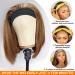 Highlight Bob Headband Wig 12 Ombre Straight Human Hair for Black Women - Brazilian Glueless 150% Density Ombre Brown Honey Blonde Headband Wig - Buy Online on GoSupps.com