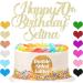 Personalised Happy Birthday Cake Topper Cake Decorations Double Sided Glitter Cake Toppers Custom Gifts for Women Men Friend with Any Age Name on 1st 10th 20th 30th 40th 50th (Champagne Gold) - Buy Online on GoSupps.com