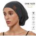 Hat Hut Silk Satin Sleep Cap Bonnet for Natural Curly Hair | Dark Grey Silk Lined Beanie Night Cap - Buy Online on GoSupps.com
