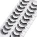 MilyBest 10 Pairs Asian Spiky Anime Mink Cat Eye False Eyelashes | Fluffy Wispy Clear Band for Natural Look & Extensions Pack A-Chic - 18MM - Buy Online on GoSupps.com