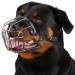 Bronzedog Rottweiler Dog muzzle adjustable durable metal wire basket for large dogs American bulldog no bark muzzle (l)
