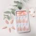 24Pcs Glitter French Press On Nails - Medium Coffin False Nails for Women - Almond Shaped Acrylic Stick On Nails - Buy Online on GoSupps.com