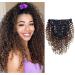 Loxxy Curly Clip in Hair Extensions Remy Human Hair For black Women Natural Black Fading To Chocolate Brown Color Double Weft Clip in Natural Jerry Curly Extensions Hair (#1B/4,20 Inch,120gram) 20 Inch Jerry Curly #1B/4