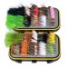 Outdoor Planet Waterproof Fly Box with Dry/Wet/Nymph/Streamer Trout Fly Fishing Flies Lure 100Pieces flies + Pocket Fly box