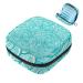 Menstruation pad bag with zipper women's napkin bag tampons collective bags for women and girls (turquoise linear flowers)
