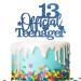 Tenhaisi Navy Blue 13 Official Teenager Cake Topper for Happy 13th Birthday Cake Topper Glitter Teens 13th Birthday Cake Decoration - 13 Years Old Birthday Anniversary Party Supplies