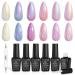 Beetles Pearl Gel Nail Polish 6 Colors Shimmer Pearl White Pink Purple Mermaid Nail Drawing Gel Polish Soak Off Uv Led Gel Polish Swirl Shell Thread Effect DIY Manicure Gift for Girls Women 0-0-Pearl Gel Polish