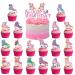37pcs Roller Skate cake decoration set include 1pc big cake topper 36pcs cupcake toppers for 80s 90s Retro Hip Hop Roller Skating Theme birthday party decor