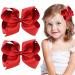 Whaler hair loop clips 15.2 cm red ripband hairpins loop hair clips crocodile terminals fashionable hair accessories for girls women children toddlers birthday 2 pieces