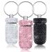 Soleebee 3 Pieces Pill Box Crystal Diamond Bling Medicine Bottle Mini Pill Box Keychain Rhinestone Portable Waterproof Pill Holder Storage Bottle for Outdoor Camping Traveling (Pink+White+Black)