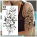 Cerlaza Temporary Tattoos for Women  Henna Fake Flower Tattoos Stickers for Adults  Semi Permanent Half Sleeve Tattoos Body Leg Makeup Waterproof  Flower Tatuajes Temporales-12 Sheets