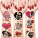 192 PCS Til Death Do Us Temporary Tattoos Stickers Gothic Halloween Sticker for Bridal Shower Supplies Bride or Die Bachelorette Party Decorations Gifts Ideal Prizes Valentine (16 Sheet)