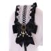 C-04-6 Black Maid Lolita Headband with Bow & Pearl Chain | Gothic Hair Accessory for International Shipping - Buy Online on GoSupps.com