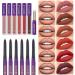 13pcs Lipstick Makeup Kit, 6 Matte Liquid Lip Sticks + 6 Lip Liner Pens + 1 Lip Primer, UCANBE LADY'S NIGHT All in One Waterproof Long Lasting Lips Color Gloss Make up Gift Set Purple
