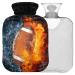 NAANLE Fire American Football Heat bottle MITEVED Transparent hot water bottle 1L heat bottle for bed hand feet heat pain relief heat and cold therapy