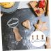 OUNONA 6 Pcs Baking Utensils Frying Wedding Bouquet Accessories Cookie Molds Cast Iron Pan Bunuelos Baking Tools DIY Pasta Maker Donut Dough Pasta Mold Supplies Wood Biscuit Silverx2pcs 11x7.cmx2pcs - Buy Online on GoSupps.com