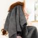 Kinhwa Large Dark Gray Towel Turban for Long Hair - Super Soft Quick-Drying 61cm x 112cm - Buy Online on GoSupps.com