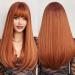 EMMOR Auburn Wigs with Bangs Auburn Straight Synthetic Women's Wig Long Heat-Resistant Wig for Daily Use Natural and comfortable Auburn-N #