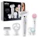 Braun Silk- pil 9 Flex Beauty set epilator women / hair remover facespa facial epilator 9 attachments bag with flexible head for simpler hair removal gift woman 9100 white / gold