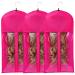 Wig Bags Storage with Hanger - 3 Packs Wig Storage for Multiple Wigs Hair Extension Storage Bag Hairpieces Storage Holder (Rose) 3 PCS Rose