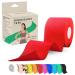 Kinesiology Tape 5m Roll - Sports K Tape for Knee/Muscle Support - Adhesive Uncut Sports & Physio Tape to Improve Blood Circulation Swelling Pain-Relief - Red