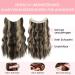 Silk-Co Hair Extensions with Rubber Band - Adjustable Secrets Synthetic Long Corrugated Extensions for Women | Dark Brown & Golden Highlights - 50 cm - Buy Online on GoSupps.com