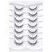 3D Clear Band false eyelashes natural look Cat eye wispy fake eyelashes short supernatural cross soft reusable eyelash 7 pair Happy Heartbeat (No.205)