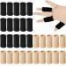 30 Pieces Finger Sleeves Elastic Compression Protector with 1 Storage Bag Finger Compression Sleeves Elastic Thumb Sleeve Finger Protector Sleeve for Relieving Pain Sports(Black + Beige)