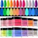 Morovan Acrylic Powder Set - 12 Colors Acrylic Powder Glow in the Dark Acrylic Nail Powder Luminous Colors Professional Polymer Powder for Acrylic Nail Extension Carving A-Glow Powder