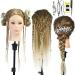 Neverland styling head hairdresser real hair practice head hairdressing head training heads (26 Ombre Golden)