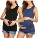 UNibelle Maternity Nursing Top - Double Layer Sleeveless Tank Tee | S-XXL | Black & Navy Blue | Pregnancy Shirt - Buy Online on GoSupps.com