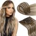 Laavoo balayage clip in Extensions real hair blonde 55cm hair extension real hair clip in extensions blond full of head real hair extensions clip light brown platinum blond platinum blonde Remy #8/60/8 7PCs 105g 55cm-105g 2.5/6