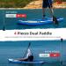 Abahub 1 x 4 Section Carbon SUP Paddle/Kayak Oar  Adjustable Stand up Paddleboard Paddles  Lightweight Carbon Shaft Black/Blue/Green/Gray/Orange/Red Plastic Blade black-4 piece sup paddle - Buy Online on GoSupps.com