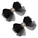 CCelia's 2Pcs 4 Hair Bows Clips Big Large Mesh Yarn Bows Ins Hair Barrettes Hair Accessories for Teens Girls Women (Black)