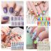 Colorful Nail Wraps Stickers - 14 Sheets Nail Design Adhesive Strips with Nail File (Leopard, Heart, Stripe, Beard Pattern) - Buy Online on GoSupps.com