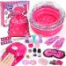 Kid Foot Spa & Nail Art Kit Girl Gift for 5 6 7 8-12 Years Kids Pamper Set Manicure Pedicure Set Nail Dryer Nail Polish Inflatable Foot Tub Eye Masks Spa Sleepover Party Birthday Gift for Girls