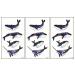 ONCEX Mini 3 Sheets Whale Temporary Fake Tattoo Realistic Whale Fish Cartoon Stickers Body Painting for Women Men Lower Back Shoulder Neck Arm Fashion 3D