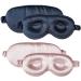MATASSE Silk Your Life Silk Eye Mask - 3D Contoured Eye Mask for Sleeping Eye Cover Sleep Mask w/Silk Strap for Women Men No Wrinkles (Black & Pink)