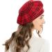 ZLYC Reversible Knitted French Beret Hat for Women - Checkered Red - Buy Online on GoSupps.com