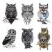 Owl Temporary Tattoos Large Temporary Tattoo Half Arm Tattoo Sleeves Stickers Shoulder Body Art for Men Women Teens-6 Sheets owl tattoo