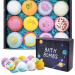 12Pcs Bath Bombs Gift Set Fizzy Bubble Organic Bath Bombs for Kids Women Men Handmade Natural Vegan Bath Bombs with Different Organic Essential Oils Perfect for Bubble and Spa Bath