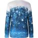 Christmas Snowflake Print V-Neck Women's Long Sleeve T-Shirt - Sparkly & Casual Plus Size Sweatshirt for New Year Party (Blue, 3X-Large) - Buy Online on GoSupps.com