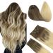 Doores real hair extensions clip in ash brown to platinum blonde 55cm 22 inch 9 pieces 150g remy hair extension real hair clip in extensions real hair straight thick hair natural real hair extensions 55cm-15/60 ash brown to platinum blonde