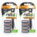 BIC Flex 4 Sensitive Hybrid Men's 4-Blade Disposable Razor, 1 Handle and 4 Cartridges - Pack of 2 (2 Handles and 8 Cartridges) 2 Handles 8 Cartridges